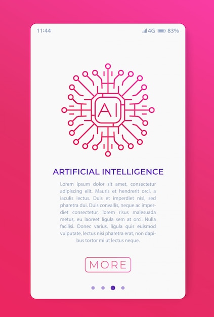 Vektor künstliche intelligenz in der mobilen app.