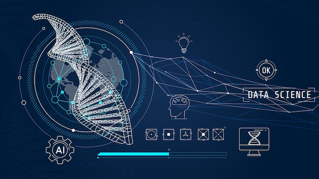 Vektor künstliche intelligenz ist die zukunft auf wissenschaftlichem gebiet