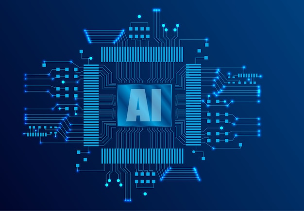 Künstliche Intelligenz (KI) Zielseite. Websiteschablone für tiefes Lernkonzept.