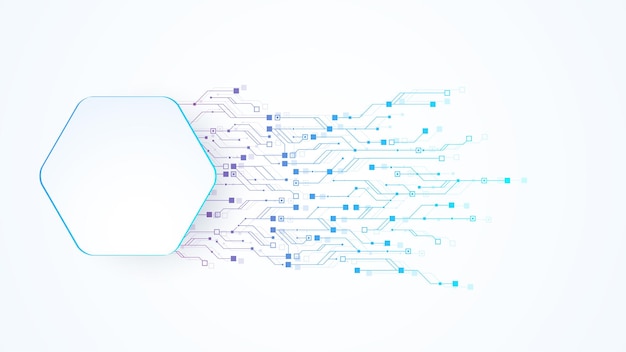 Künstliche Intelligenz mit Schaltkreis-Elektro-Linie-Stil Digital futuristisches maschinelles Lerndesign
