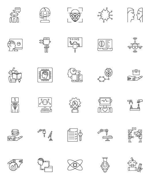 Künstliche intelligenz reihe von gliederungssymbole