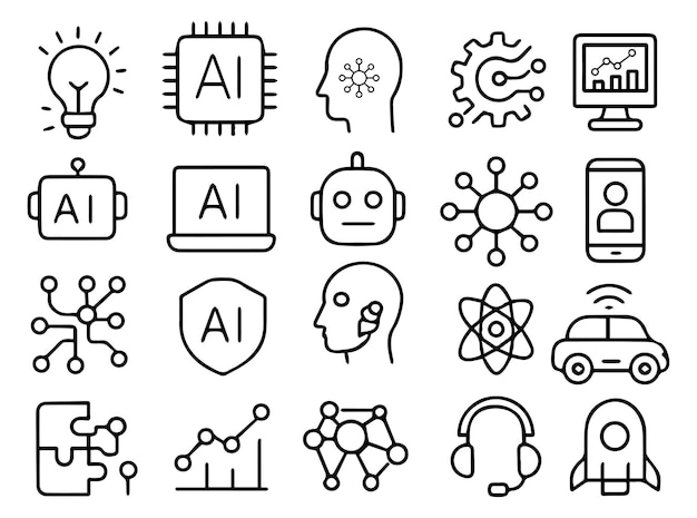 Künstliche Intelligenz-Technologie Linienschilder setzen neuronale Netzwerke Roboter-Automation Chip