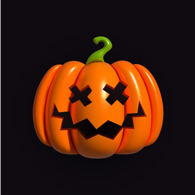 Kürbis aufblasbarer orangefarbener kürbis mit lächeln für ihr design für den feiertag halloween