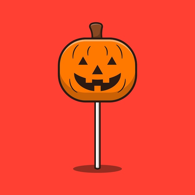 Vektor kürbis-candy-halloween-snacks zeichentrickfilm-vektorillustration