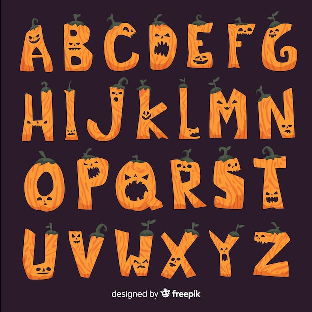 Kürbisalphabet für Halloween-Ereignis