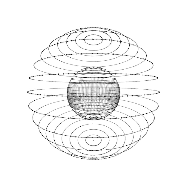 Kugel aus Punkten und Linien Netzwerkverbindungsstruktur Visualisierung von Big Data Vektorillustration