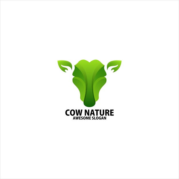 Kuh Natur Logo Design Farbverlauf bunt