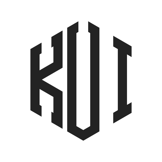 KUI-Logo-Design Anfangsbuchstaben KUI-Monogramm-Logo in sechseckiger Form