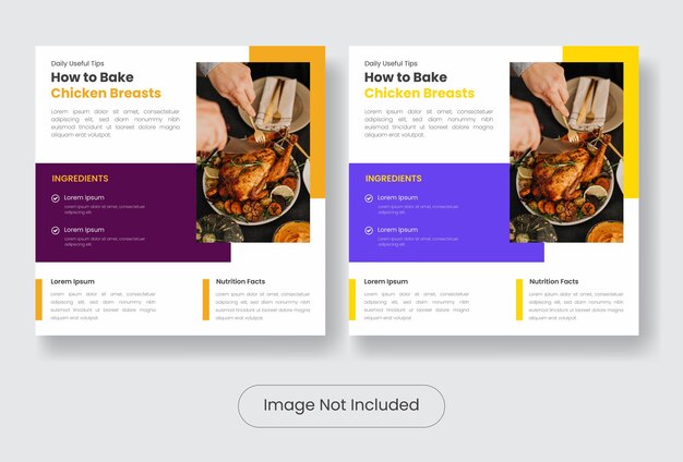 Kulinarisches essen tipps instagram post banner vorlagensatz