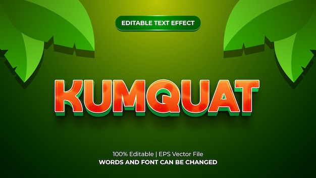 Vektor kumquat 3d editierbarer texteffekt