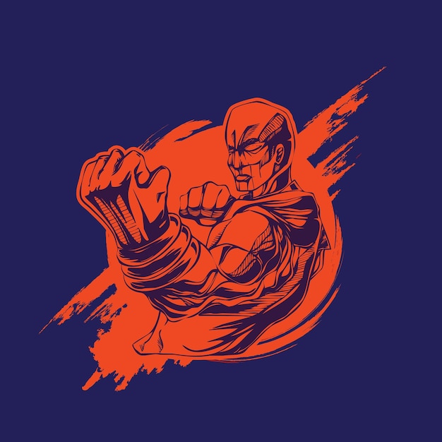 Kung-Fu-Meister Shaolin Vektor-Illustrationsvorlage