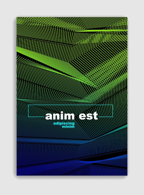 Kunst linearer vektor minimalistisches trendiges broschürendesign, cover-vorlage, geometrischer halbtonverlauf. für banner, plakate, poster, flyer. perfekt und anders, musterstruktur.