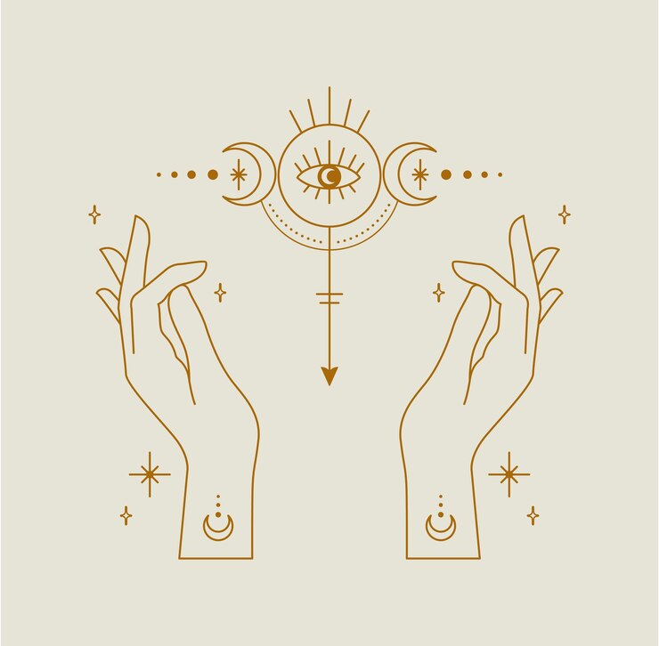 Kunst-Logo-Illustration der Fortune-Hand-Linie