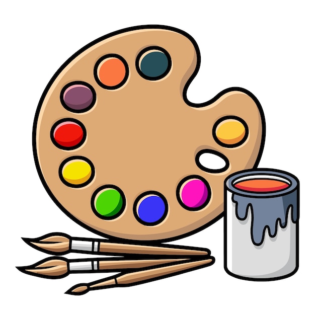 Kunstpalette mit Pinsel