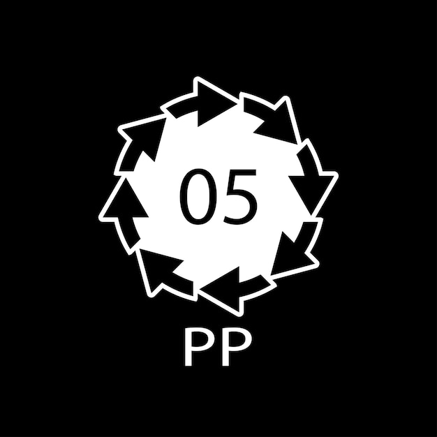 Vektor kunststoff-recycling-symbol pp 5-vektorsymbol