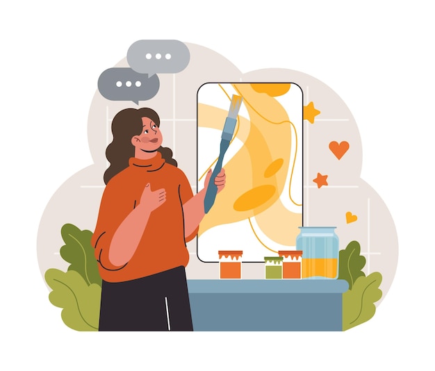 Kunsttherapie Charakter die Entwicklung einer Kreativität Selbstdarstellung Idee Methode der psychologischen Therapie