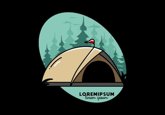 Kuppelzelt camping illustration abzeichen design