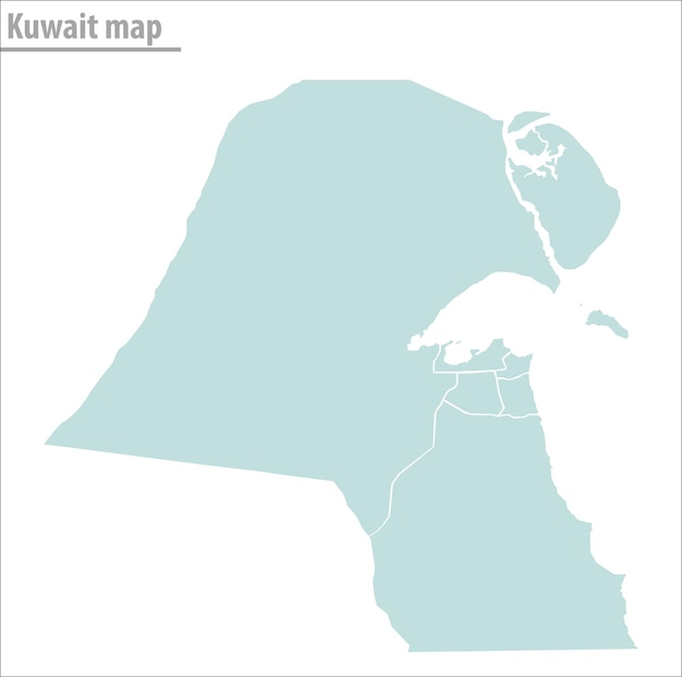 Kuwait-kartenillustration detaillierte kuwait-karte mit staaten