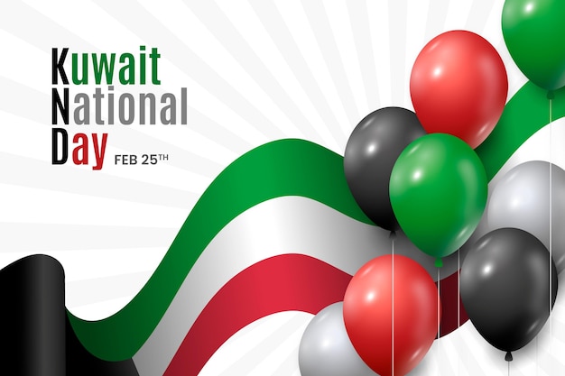 Kuwait nationalfeiertag im flachen design