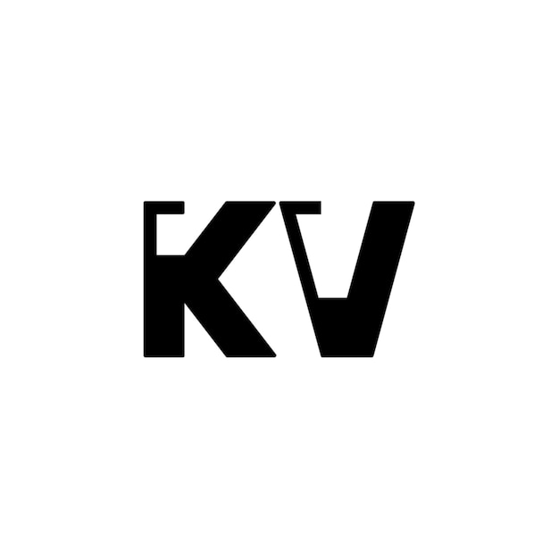 KV-Monogramm-Logo-Design, Buchstabe, Text, Name, Symbol, monochromes Logo, Alphabet-Zeichen, einfaches Logo