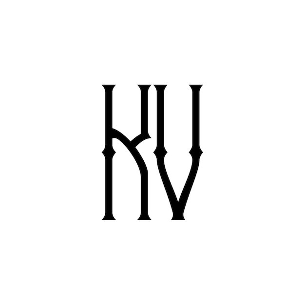 KV-Monogramm-Logo-Design, Buchstabe, Text, Name, Symbol, monochromes Logo, Alphabet-Zeichen, einfaches Logo