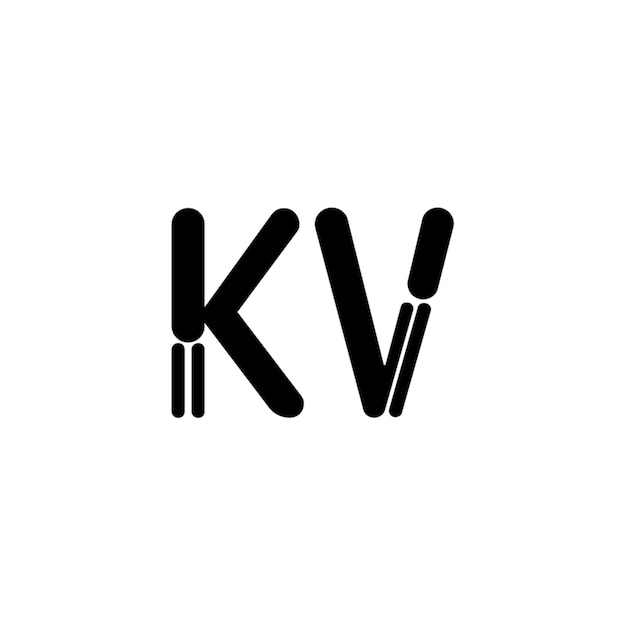 KV-Monogramm-Logo-Design, Buchstabe, Text, Name, Symbol, monochromes Logo, Alphabet-Zeichen, einfaches Logo