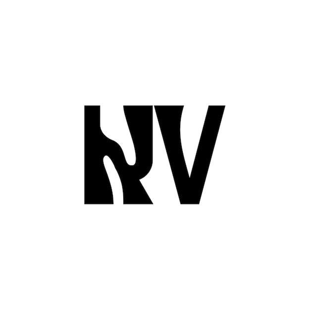 KV-Monogramm-Logo-Design, Buchstabe, Text, Name, Symbol, monochromes Logo, Alphabet-Zeichen, einfaches Logo