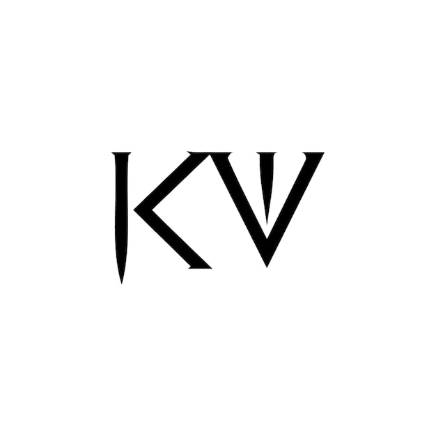 KV-Monogramm-Logo-Design, Buchstabe, Text, Name, Symbol, monochromes Logo, Alphabet-Zeichen, einfaches Logo