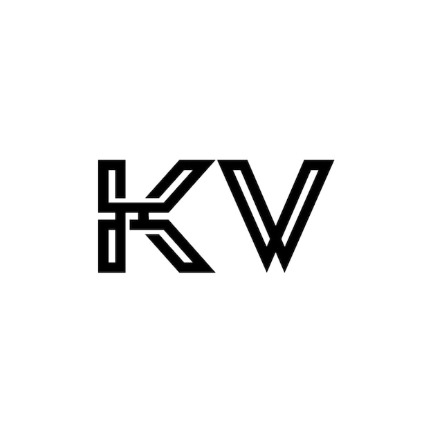 KV-Monogramm-Logo-Design, Buchstabe, Text, Name, Symbol, monochromes Logo, Alphabet-Zeichen, einfaches Logo