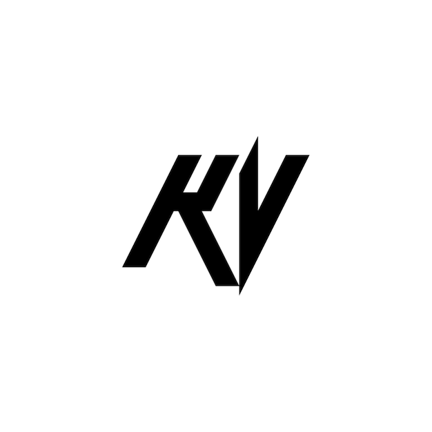 KV-Monogramm-Logo-Design, Buchstabe, Text, Name, Symbol, monochromes Logo, Alphabet-Zeichen, einfaches Logo