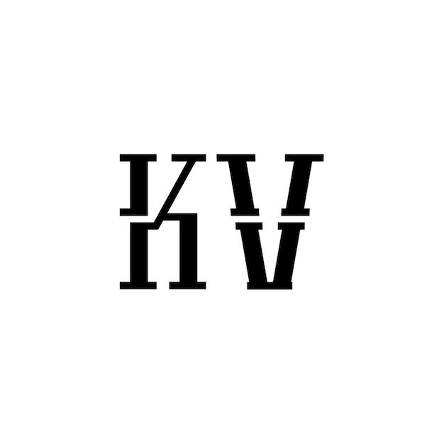 KV-Monogramm-Logo-Design, Buchstabe, Text, Name, Symbol, monochromes Logo, Alphabet-Zeichen, einfaches Logo