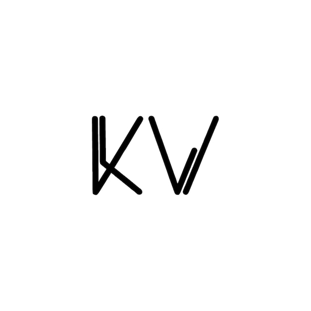 KV-Monogramm-Logo-Design, Buchstabe, Text, Name, Symbol, monochromes Logo, Alphabet-Zeichen, einfaches Logo