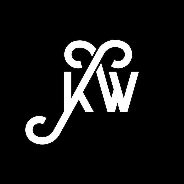 Vektor kw-letter-logo-design auf schwarzem hintergrund kw-kreative initialen buchstaben-logos-konzept kw-buchstaben-design kw-weißbuchstaben-design auf schwarzem hintergrund