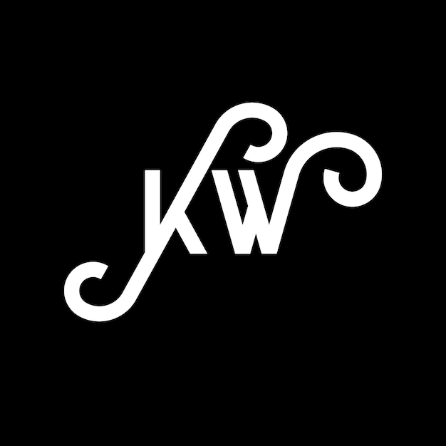 Vektor kw-letter-logo-design auf schwarzem hintergrund kw-kreative initialen buchstaben-logos-konzept kw-buchstaben-design kw-weißbuchstaben-design auf schwarzem hintergrund