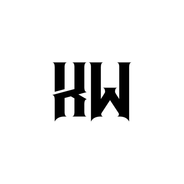 KW-Monogramm-Logo-Design, Buchstabe, Text, Name, Symbol, monochromes Logo, Alphabet-Zeichen, einfaches Logo