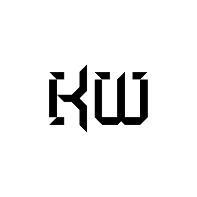 KW-Monogramm-Logo-Design, Buchstabe, Text, Name, Symbol, monochromes Logo, Alphabet-Zeichen, einfaches Logo