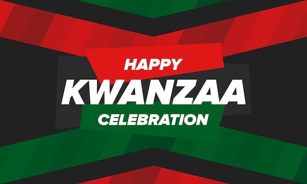 Kwanzaa happy celebration afrikanischer und afroamerikanischer feiertag sieben tage festival vektorplakat