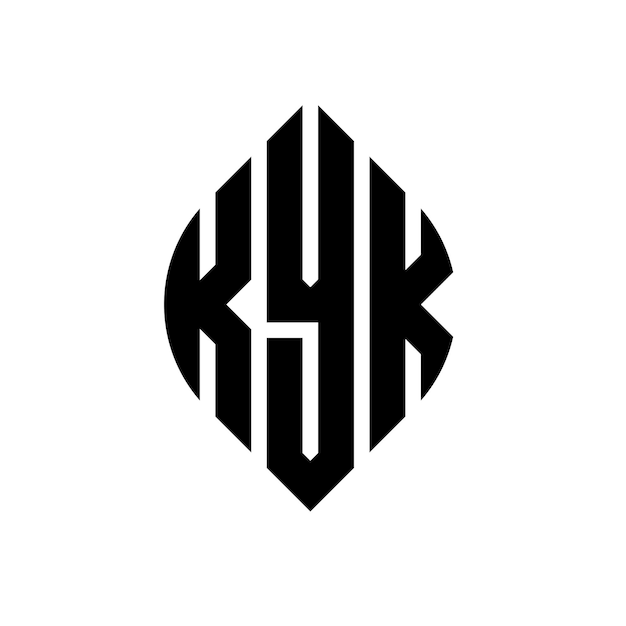 Vektor kyk kreisbuchstaben-logo-design mit kreis- und ellipseform kyk ellipse-buchstaben mit typografischem stil die drei initialen bilden ein kreis-logo kykkreis-emblem abstrakt monogramm buchstabenzeichen vektor