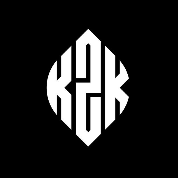 Vektor kzk kreisbuchstaben-logo-design mit kreis- und ellipseform kzk ellipse-buchstaben mit typografischem stil die drei initialen bilden ein kreis-logo kzkkreis-emblem abstrakt monogramm buchstabenzeichen vektor