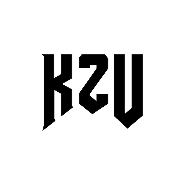 KZU Buchstaben-Logo-Design für Technologieunternehmen KZU Logo-Design schwarz-weiße Farbkombination KZU logo KZU Vektor KZU Design KZU Ikon KZU Alphabet KZU Typografie Logo-Design