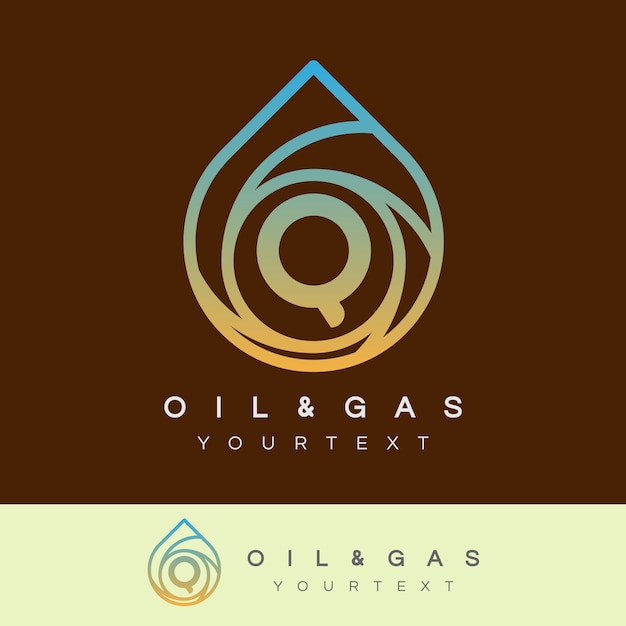 Öl und Gas Anfangsbuchstabe Q Logo Design