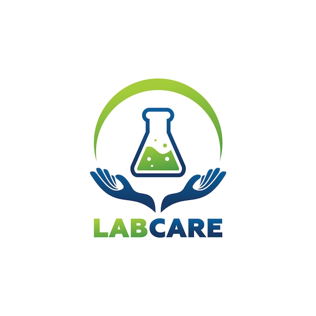 Lab care logo template design vektor, emblem, designkonzept, kreatives symbol, icon