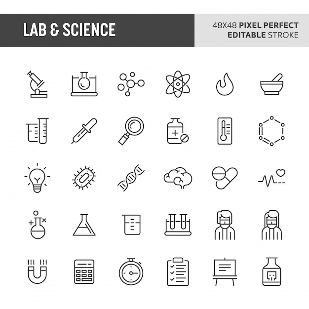 Vektor lab & science icon set