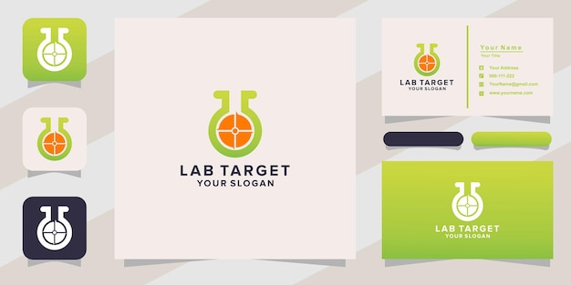 Lab target logo und visitenkarte