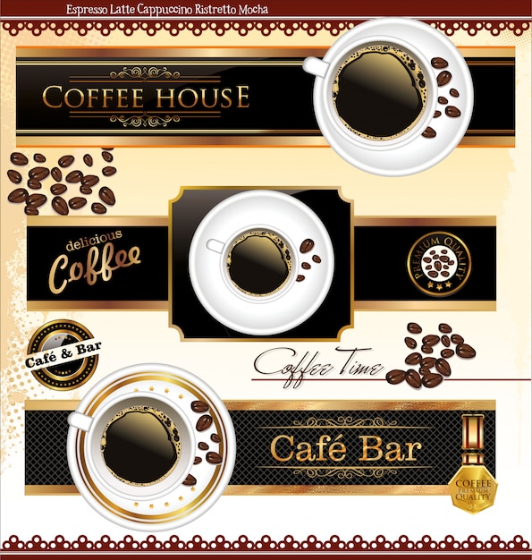 Label für kaffeehaus-menü