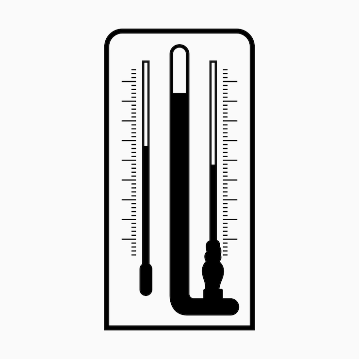 Vektor labor-psychrometer nass-trocken-kugelthermometer