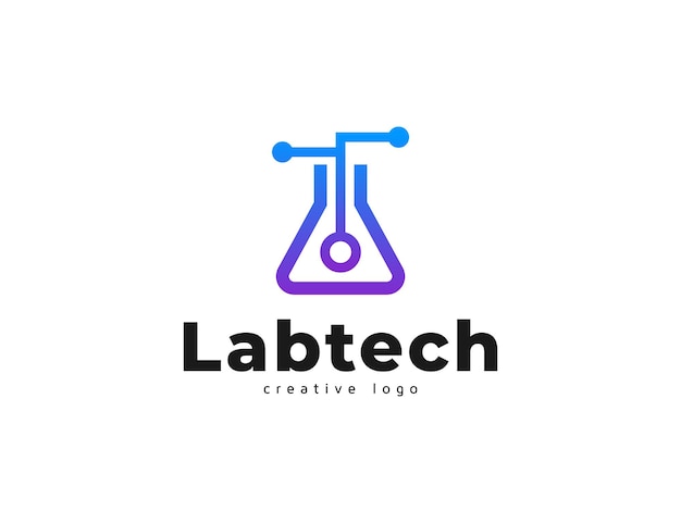 Laborsymbol und Technologielogo-Designkonzept