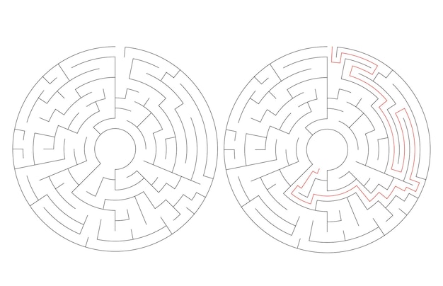 Labyrinth-Puzzle-Spielbuch-Seite Spaß und Herausforderung für alle Altersgruppen