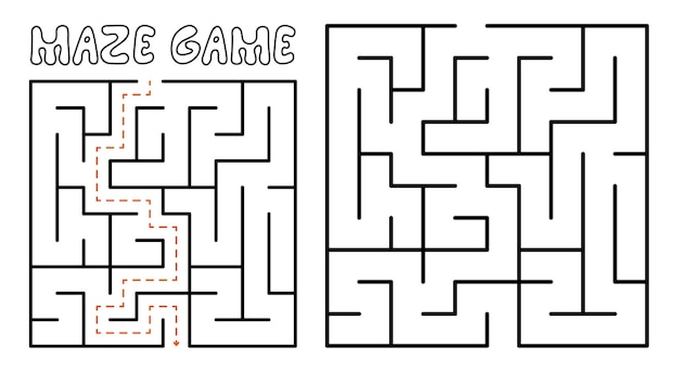 Labyrinth-spiel für kinder labyrinth-puzzle mit lösung