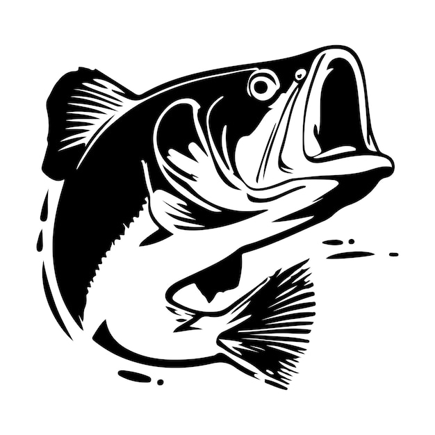 Lachs-bass-fisch-symbol isoliert auf weißem hintergrund logo-design-element-label-emblem-markenzeichen-vektorillustration